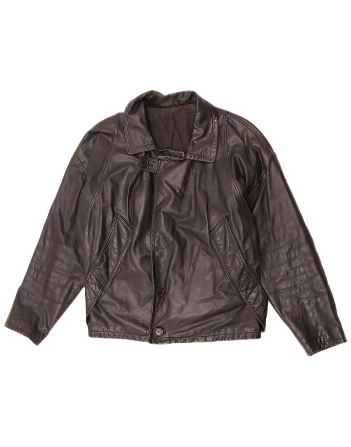 Vintage Herren Lederjacke EU 50 Großes schwarzes Leder