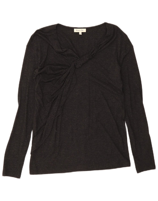 Massimo Dutti Damen Top Langarm UK 12 Medium Schwarz