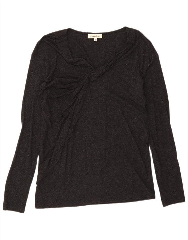 Massimo Dutti Damen Top Langarm UK 12 Medium Schwarz