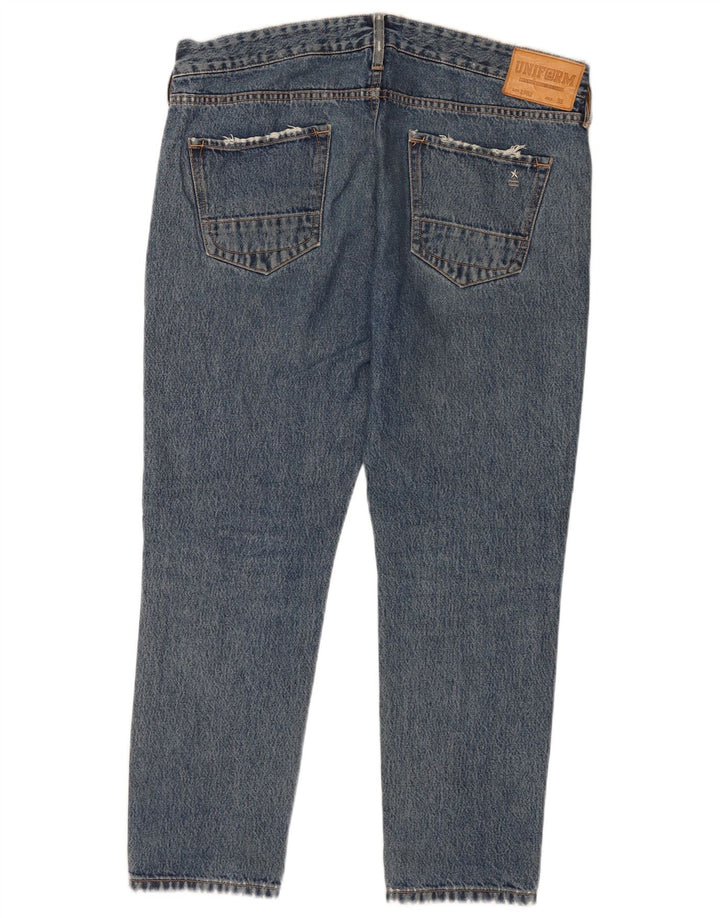 Uniform Damen Slim Jeans W33 L27 Blaue Baumwolle