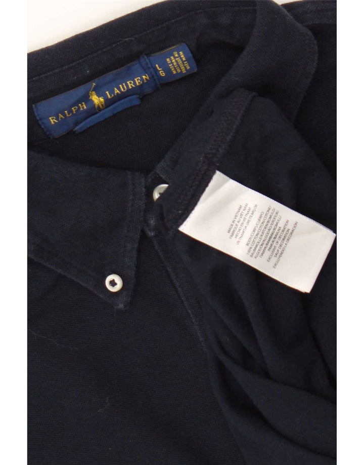 Ralph Lauren Herren-Hemd, groß, marineblau, Baumwolle
