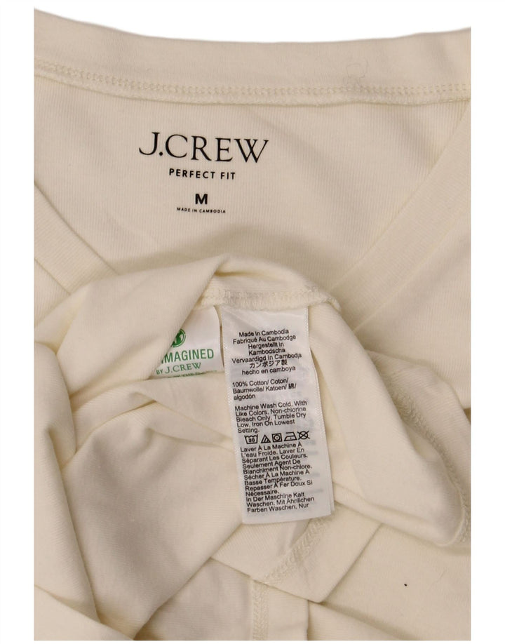 J. Crew Damen Perfect Fit Top Langarm UK 12 Mittelweiße Baumwolle