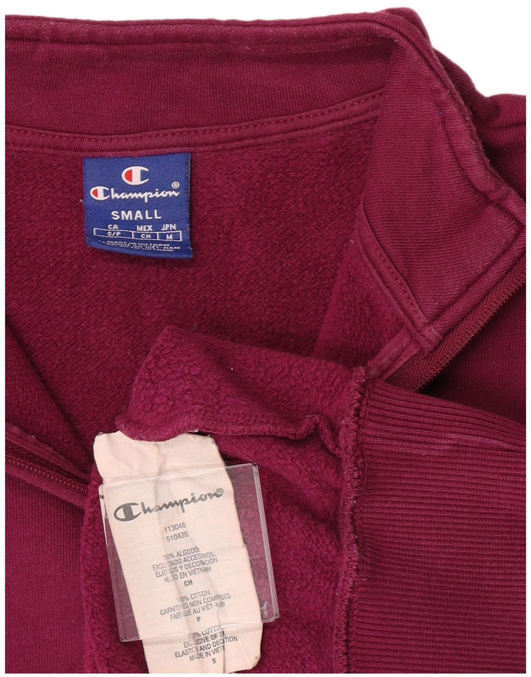 Champion Damen-Sweatshirt mit grafischem Reißverschluss und Reißverschluss, Gr. 10, Größe S, Lila