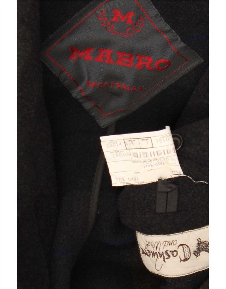 Mabro Herren Dufflecoat IT 56 3XL Grau Wolle Klassisch