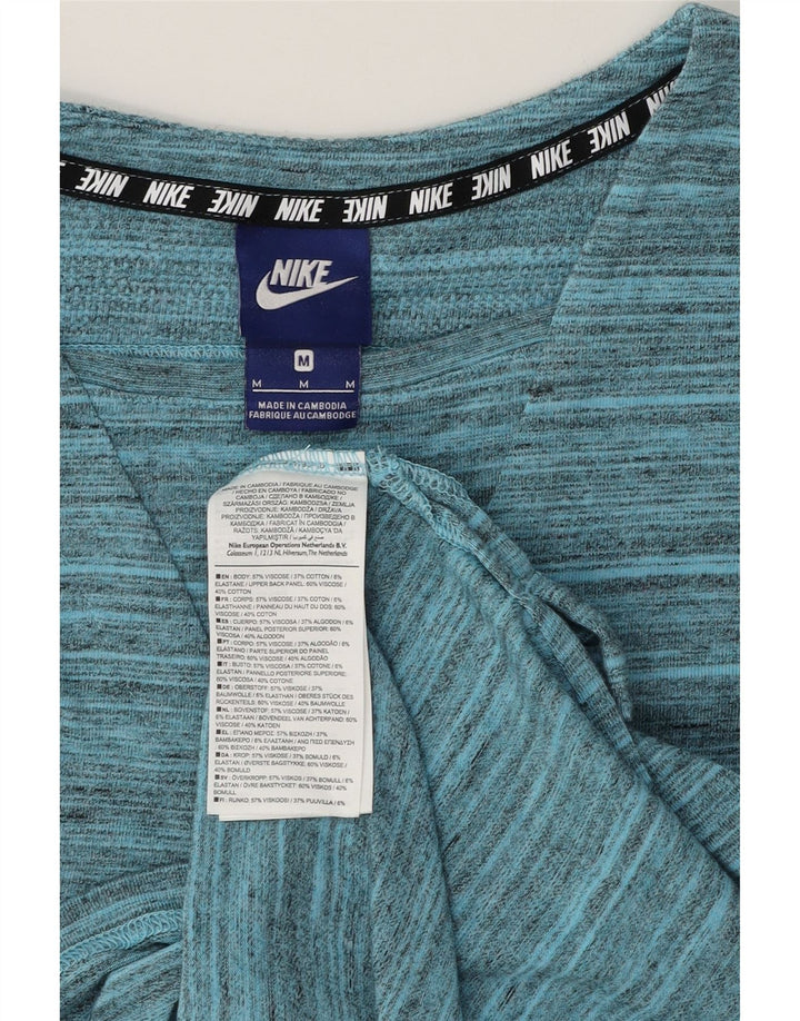 NIKE Womens T-Shirt Top UK 14 Medium Blue Flecked Viscose Vintage Nike and Second-Hand Nike from Messina Hembry 
