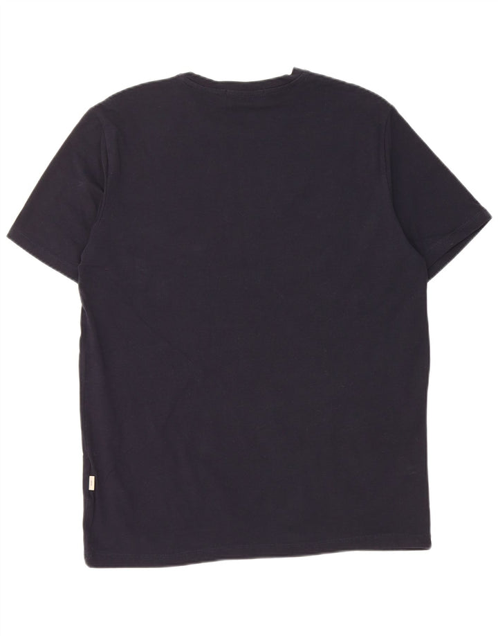 Liu Jo Herren-T-Shirt-Oberteil, mittelmarineblaue Baumwolle