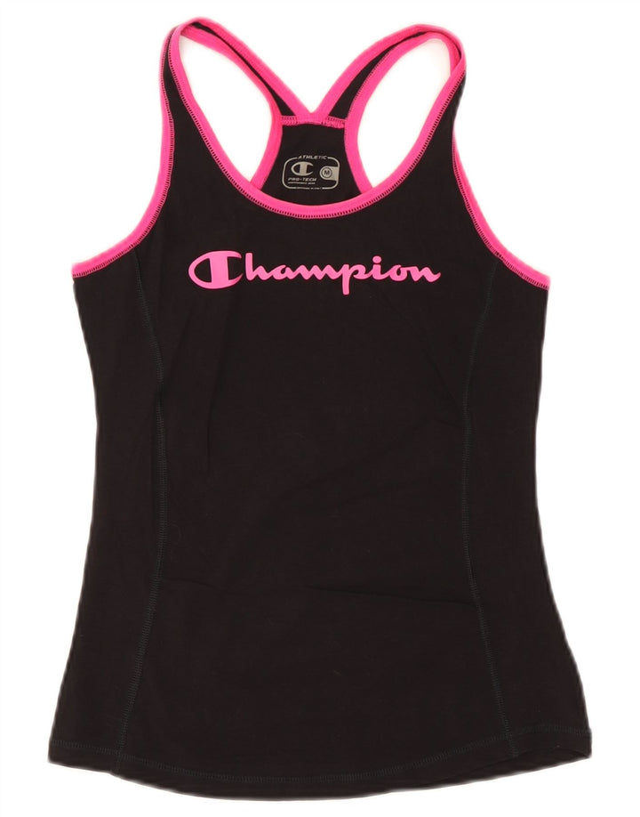 Champion Womens Pro-tec Graphic Vest Top UK 12 Medium Schwarz