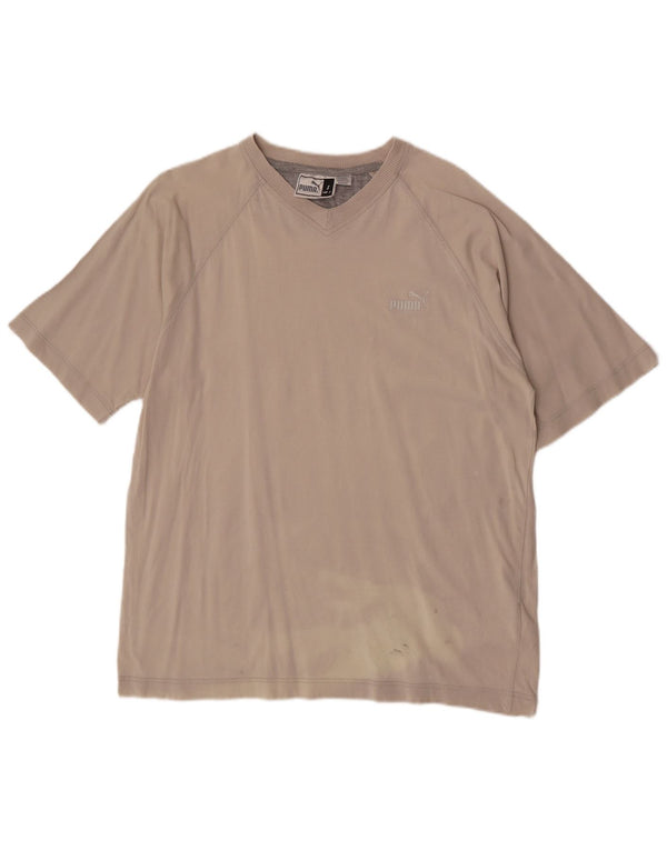 Puma Herren T-Shirt Top Small Grau Baumwolle