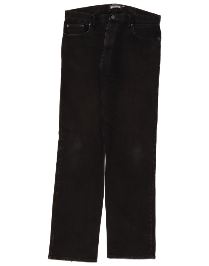 Marks & Spencer Herren Blue Harbor Straight Jeans W36 L33 Schwarze Baumwolle