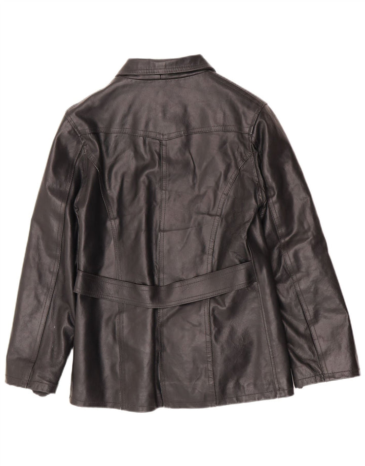 Bayside Damen Lederjacke UK 10 Small Schwarz