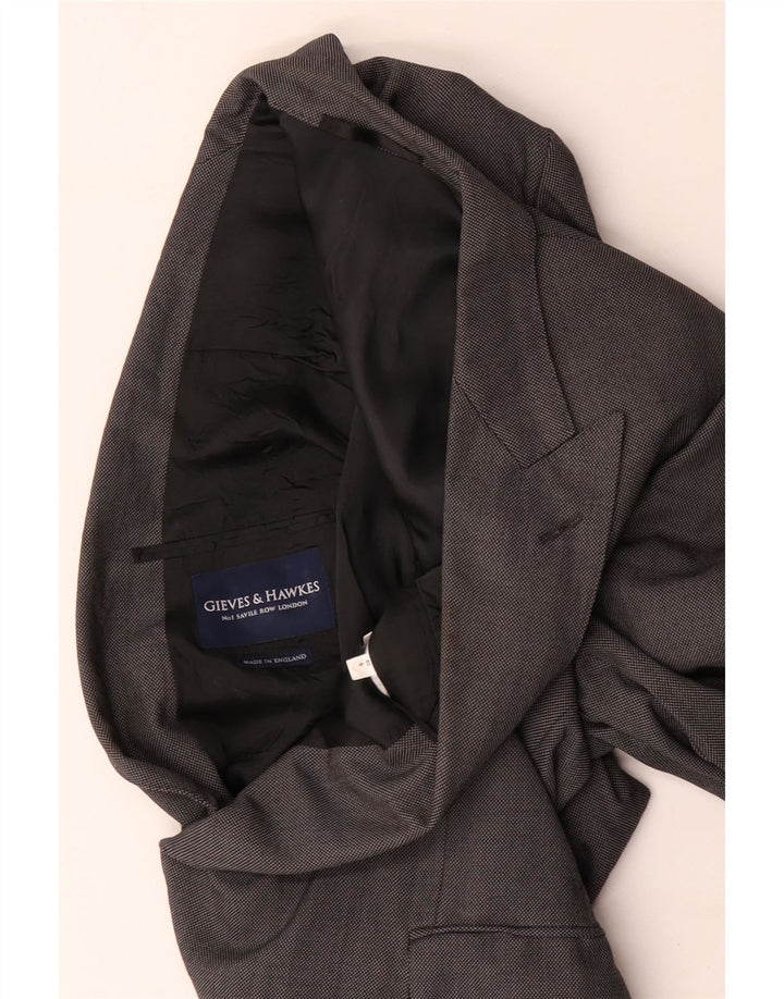 Gieves & Hawkes Herren Slim Fit Blazer Jacke UK 40 Large Grau