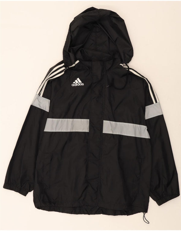 Adidas Herren-Regenjacke mit Kapuze, UK 40/42, mittelschwarzes Colourblock-Nylon
