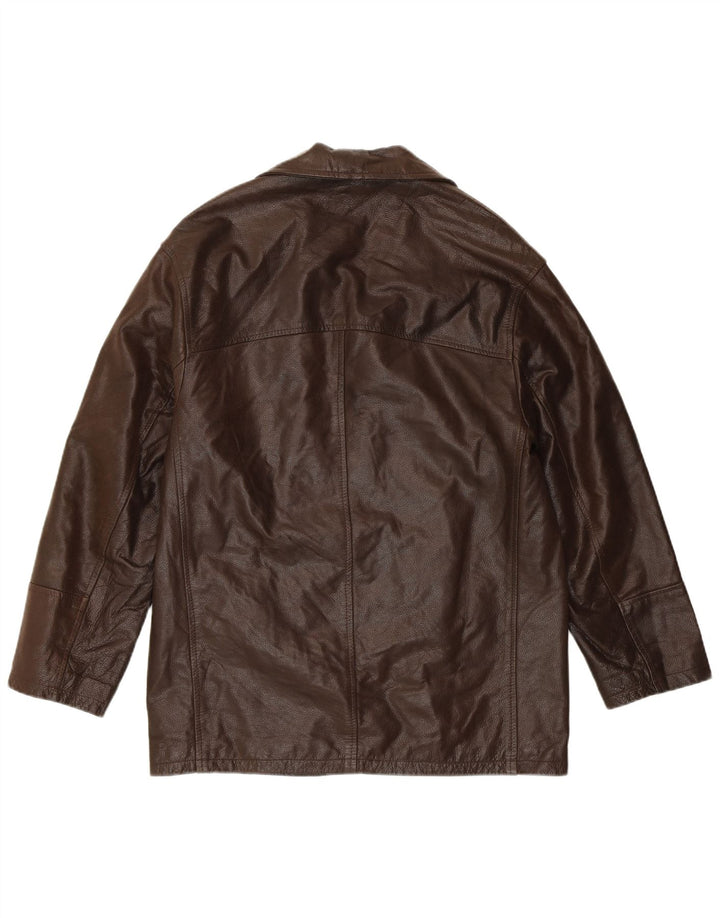 CONBIPEL Herren Lederjacke IT 46 Small Brown Leather Classic