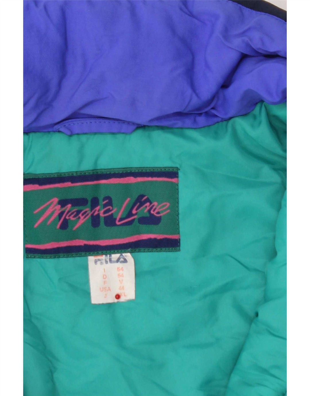 Fila Herren-Skijacke mit Kapuze, IT 54 2XL, marineblaues Farbblock-Polyester