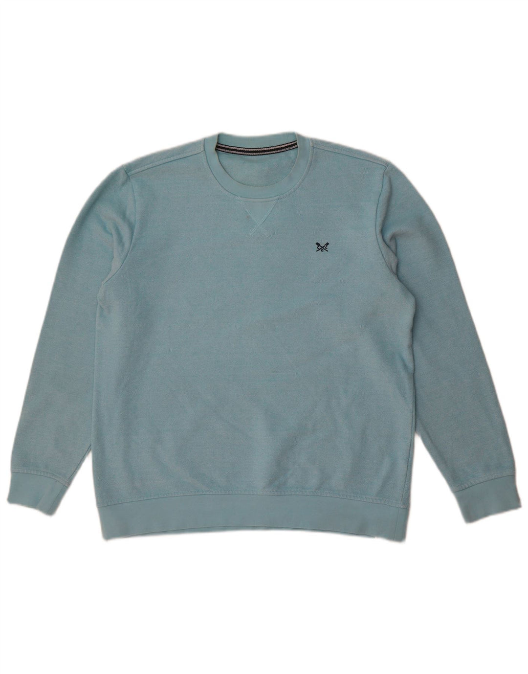 Crew Clothing Herren-Sweatshirt-Pullover aus mittelblauer Baumwolle