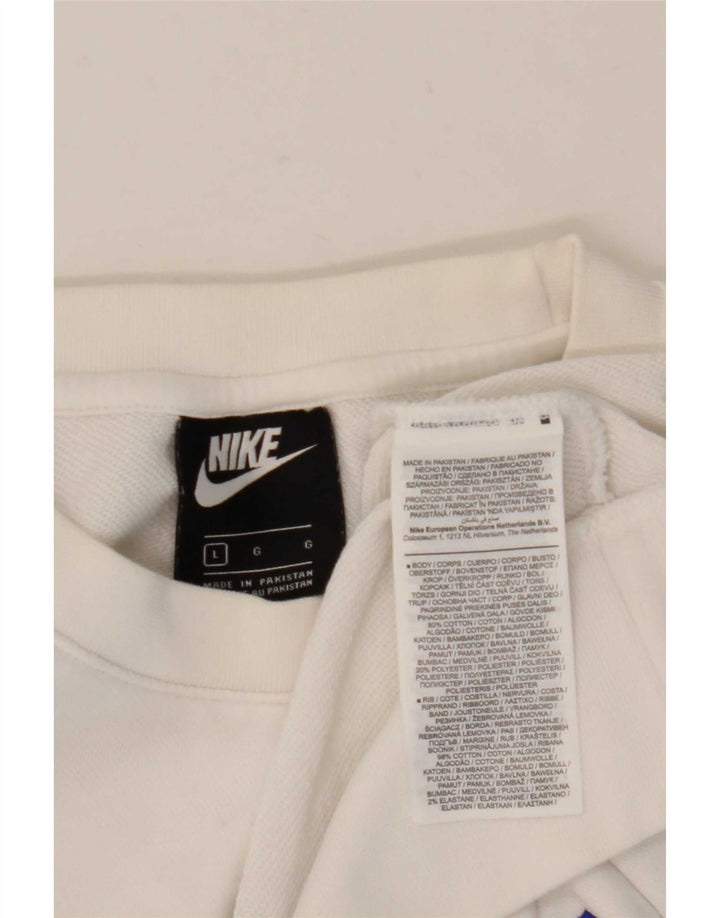 Nike Herren-Sweatshirt mit Grafik, groß, aus weißer Baumwolle