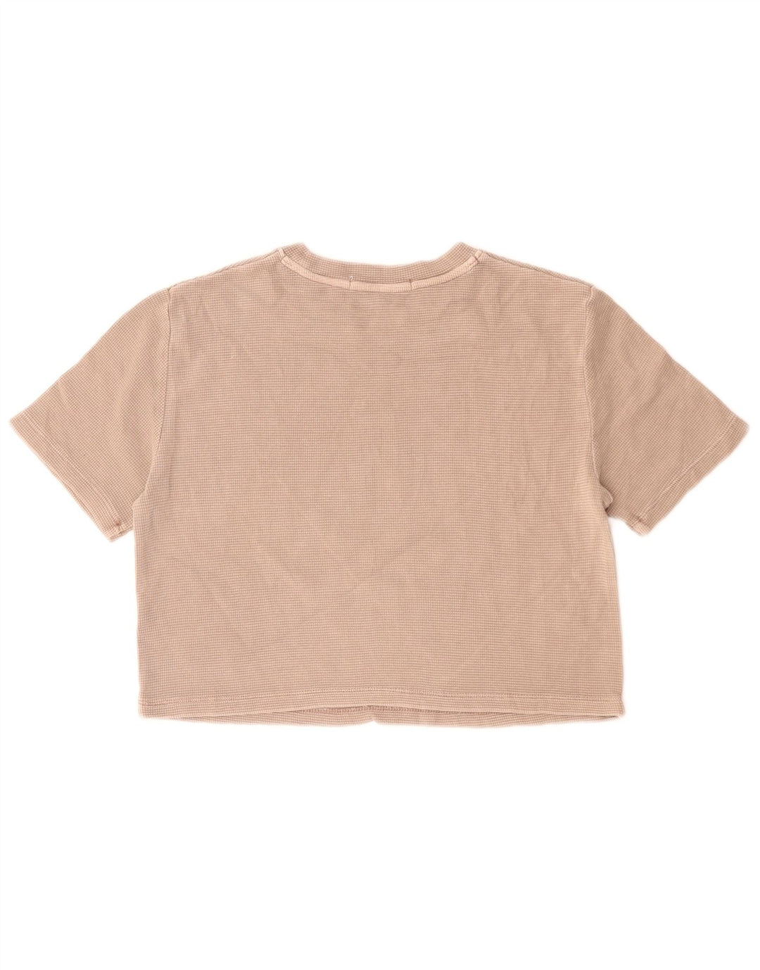 CALVIN KLEIN JEANS Damen Crop T-Shirt Top UK 10 Small Beige Baumwolle