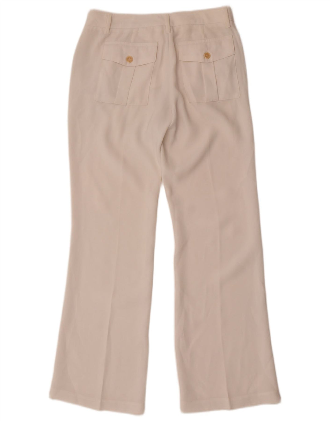 Benetton Damen Bootcut Chinohose W28 L30 Weiß