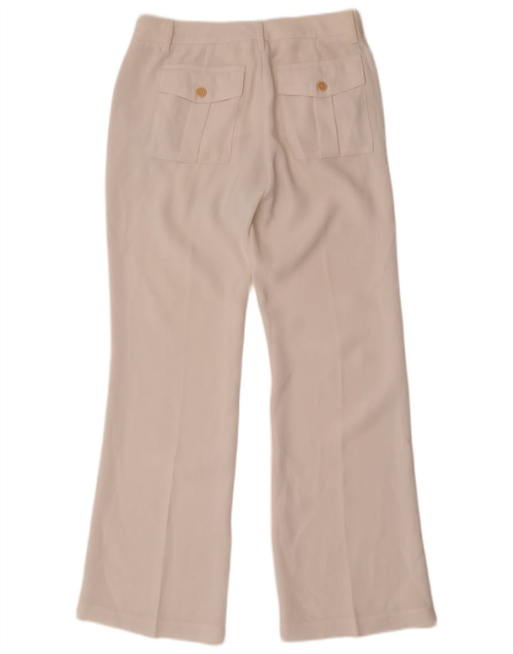 Benetton Damen Bootcut Chinohose W28 L30 Weiß