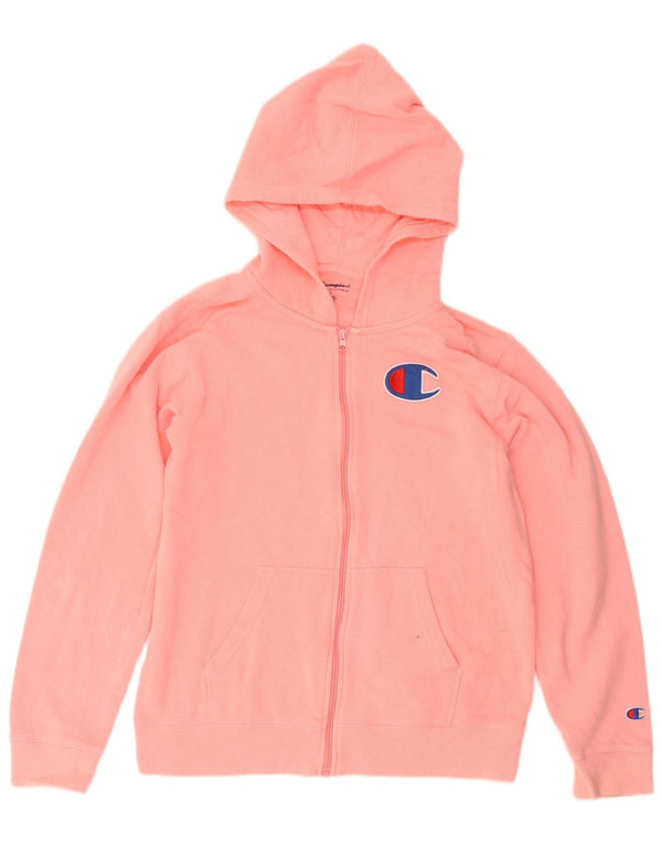 Champion Mädchen-Kapuzenpullover mit grafischem Reißverschluss, 13–14 Jahre, XL, rosa, Baumwolle