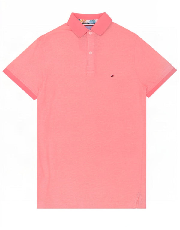 Tommy Hilfiger Herren-Poloshirt mit normaler Passform, mittelrosa Baumwolle