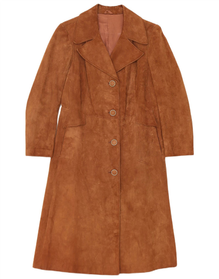 Vintage Damen Wildledermantel IT 44 Mittelbraunes Leder