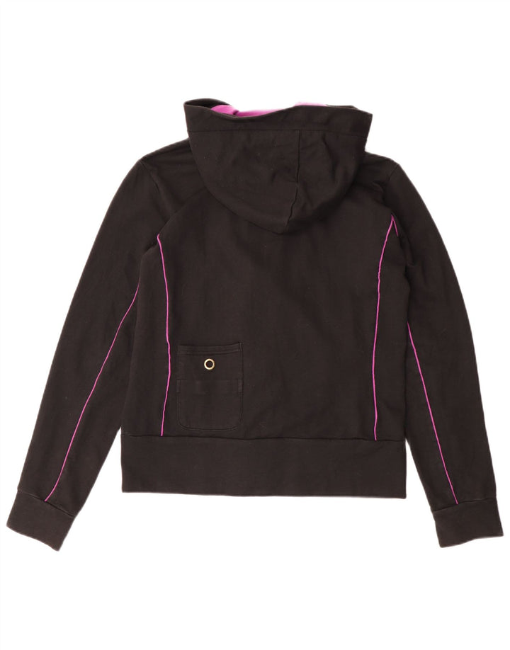 PUMA Damen Zip Hoodie Pullover UK 12 Mittelschwarze Baumwolle