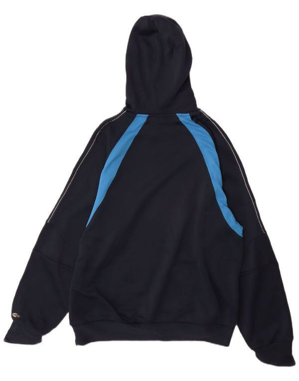 Adidas Herren Climalite Hoodie Pullover UK 42/44 Large Marineblau Farbblock