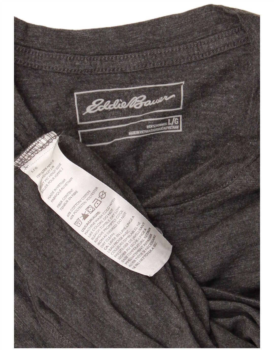 EDDIE BAUER Herren T-Shirt Top Large Grau Baumwolle