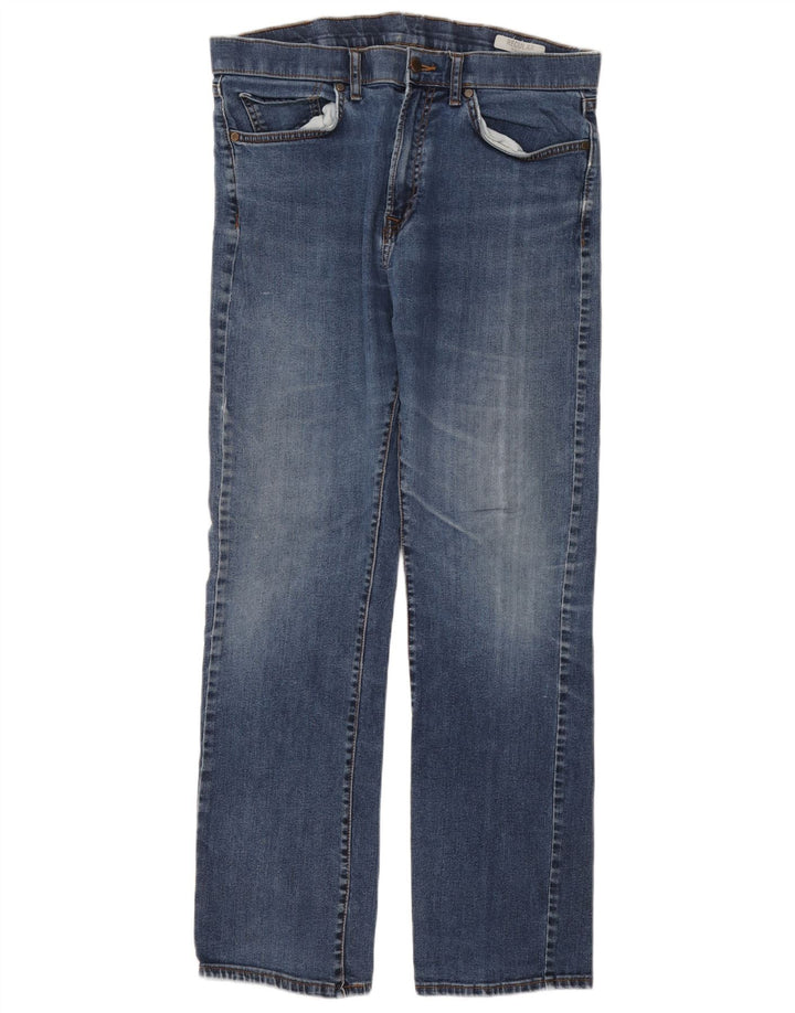 Marks & Spencer Herren Regular Straight Jeans W36 L33 Blaue Baumwolle