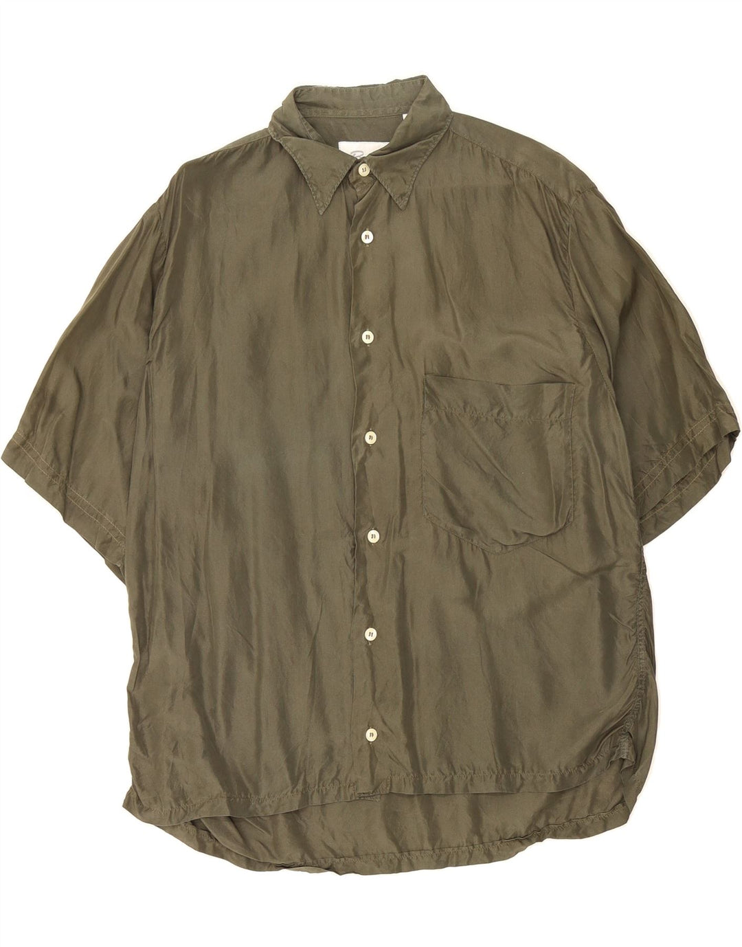 VINTAGE Mens Short Sleeve Shirt Small Green Vintage Vintage and Second-Hand Vintage from Messina Hembry 