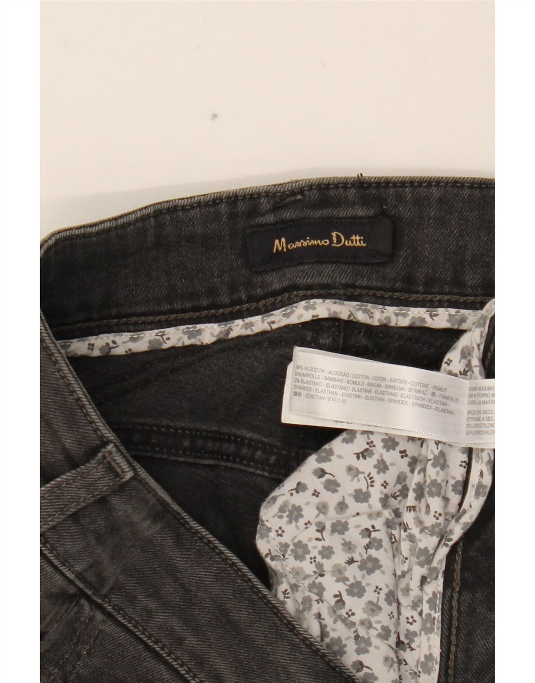 Massimo Dutti Damen Slim Jeans W29 L33 Graue Baumwolle