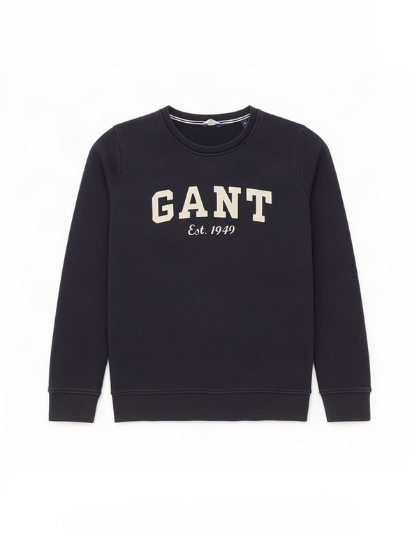 Gant Grafik-Sweatshirtpullover für Damen, UK 10, Größe S, Marineblau, Baumwolle