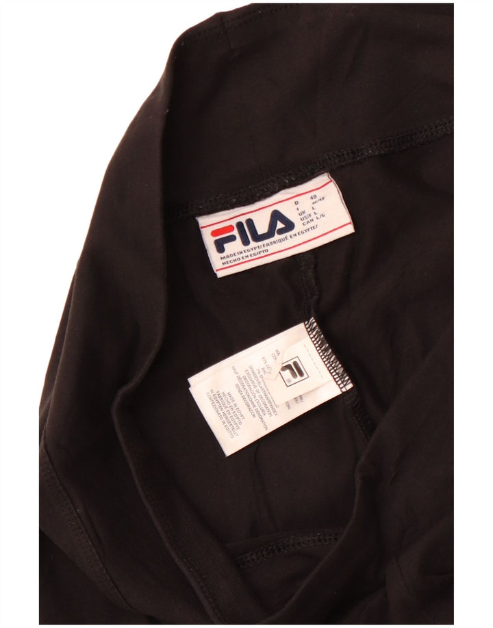 Fila Womens Graphic Crop Leggings UK 14 Große schwarze Baumwolle