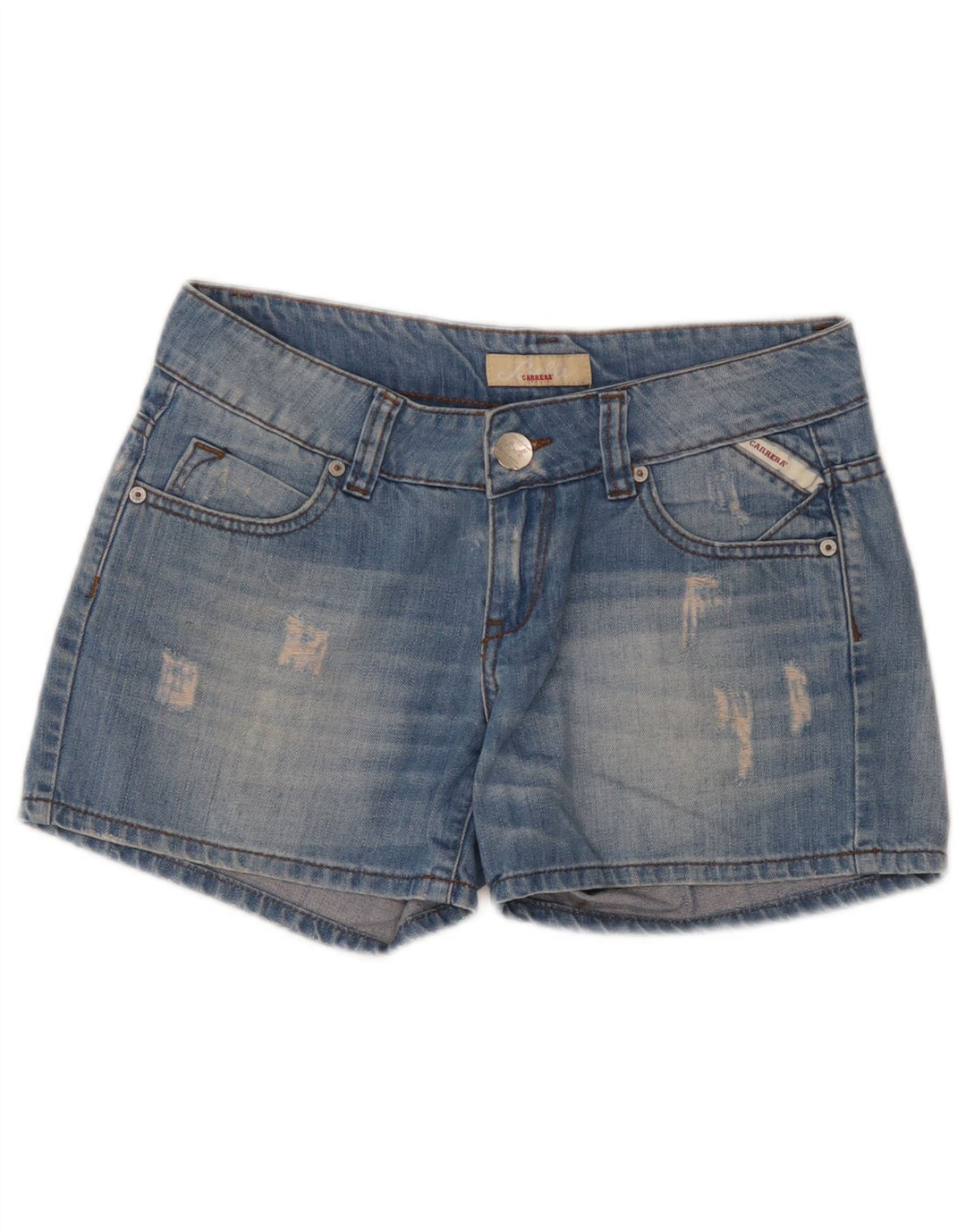 Carrera Damen Distressed Denim Shorts W30 Mittelblau