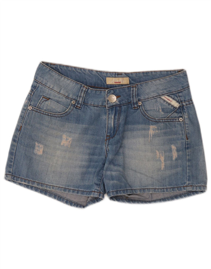 Carrera Damen Distressed Denim Shorts W30 Mittelblau