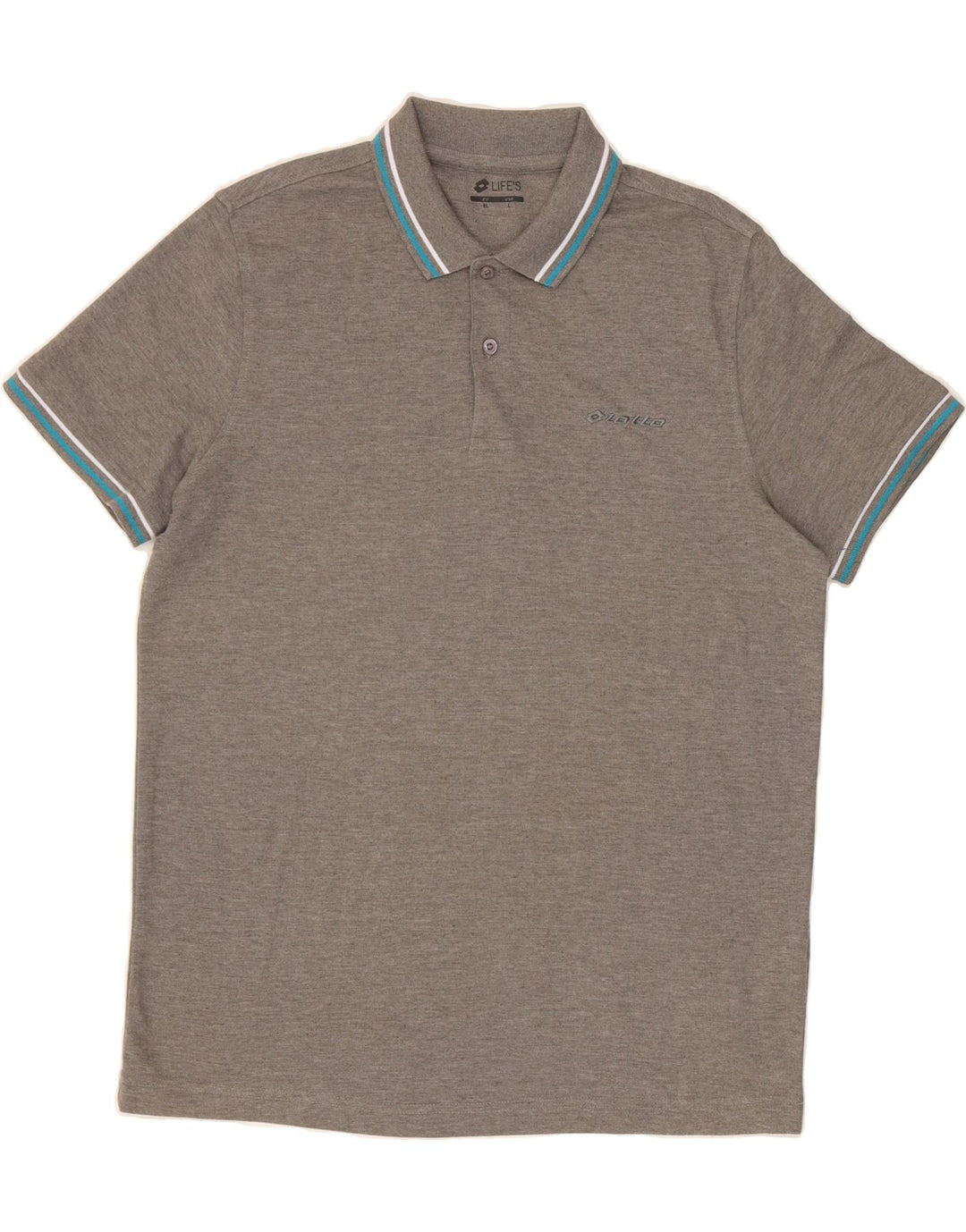 LOTTO Mens Polo Shirt Large Grey Polyester Vintage Lotto and Second-Hand Lotto from Messina Hembry 