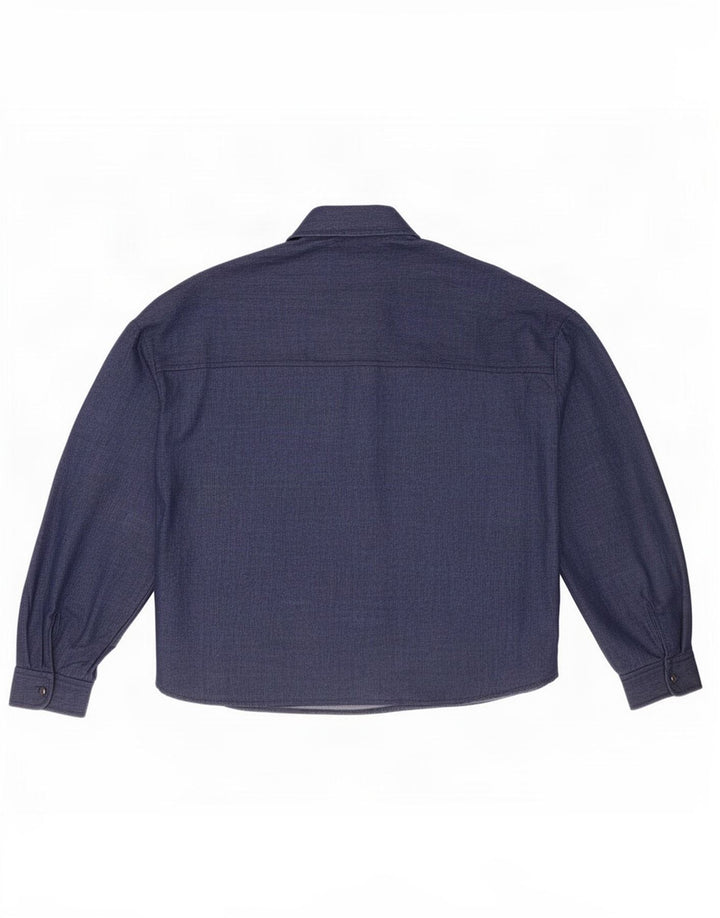 Zara Damen Übergroßes Hemd UK 6 XS Marineblau Polyester