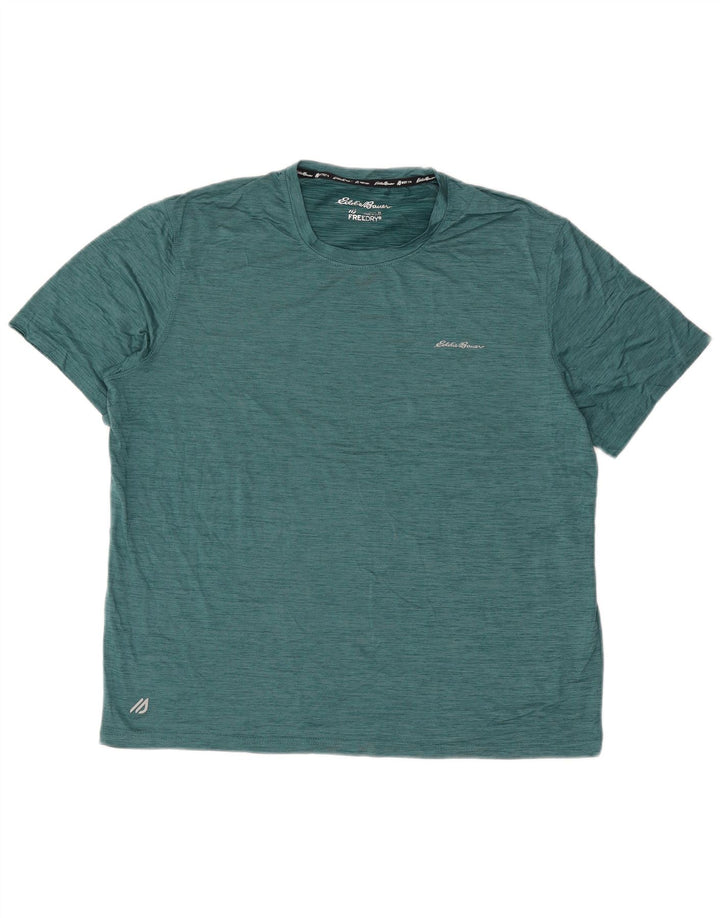 Eddie Bauer Herren T-Shirt Top XL Grün geflecktes Polyester