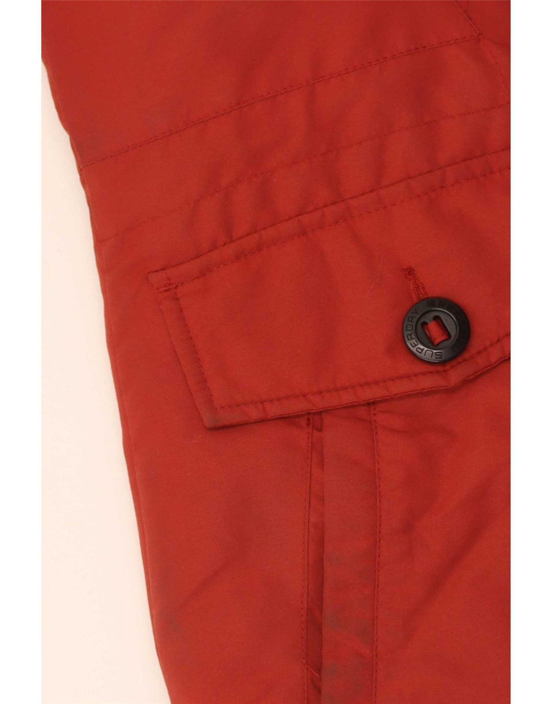 Superdry Damen-Parka mit Kapuze, übergroß, UK 10, Größe S, Rot, Farbblock