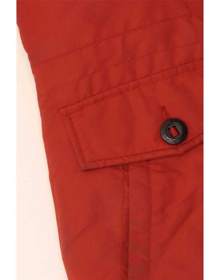 Superdry Damen-Parka mit Kapuze, übergroß, UK 10, Größe S, Rot, Farbblock