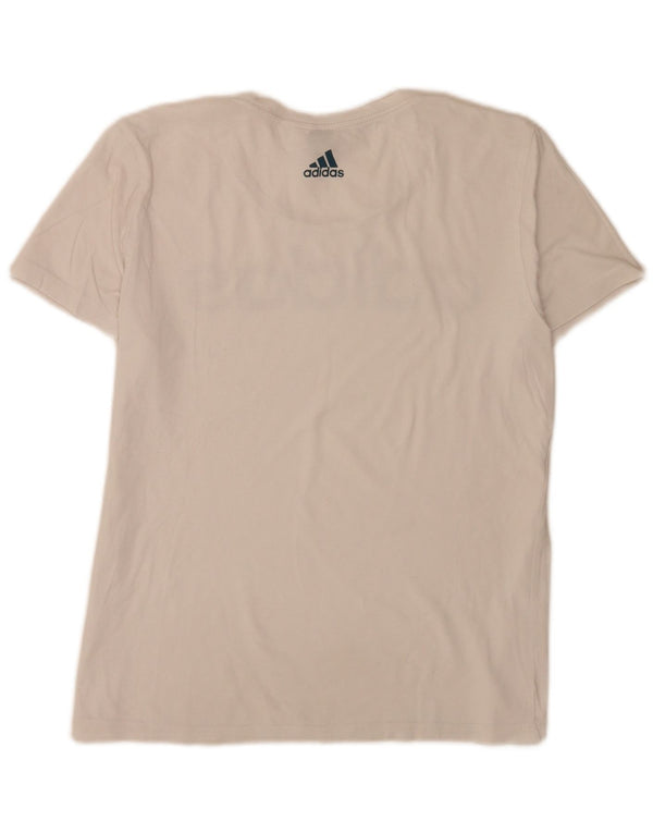 Adidas Damen Regular Graphic T-Shirt Top UK 12 Medium Weiß