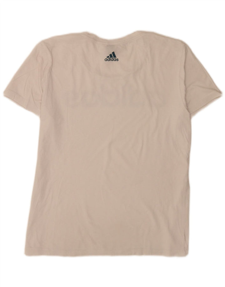 Adidas Damen Regular Graphic T-Shirt Top UK 12 Medium Weiß