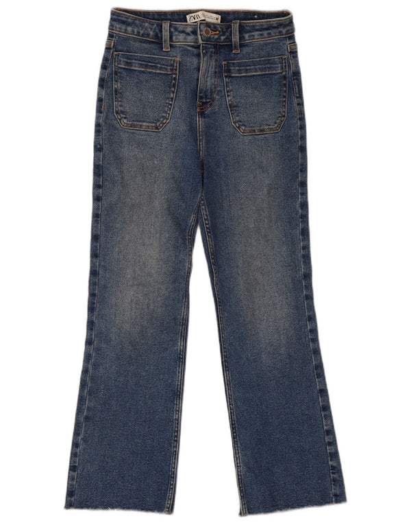 Zara Damen Bootcut-Jeans mit hoher Taille, EU 34, 2XS, W24, L26, Blau