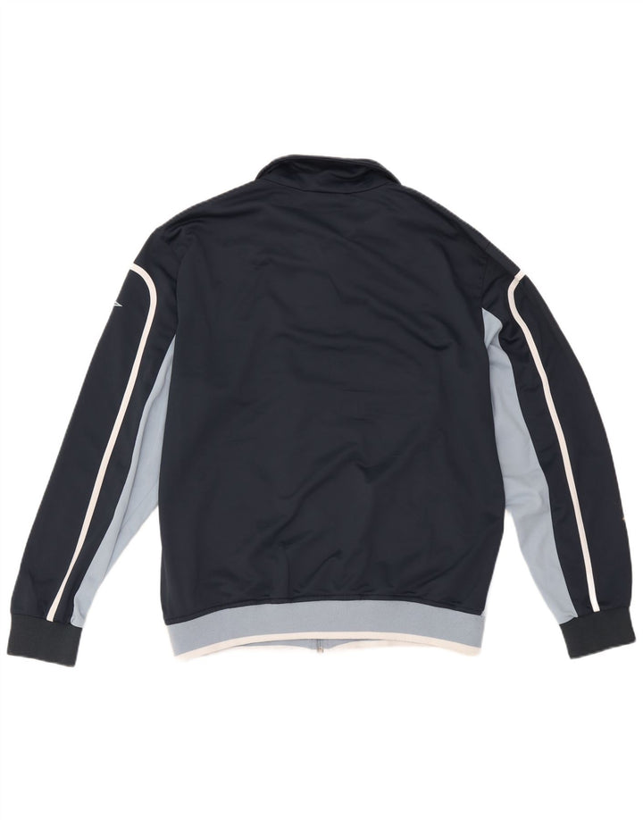 Umbro Damen-Trainingsanzug-Oberteiljacke UK 18 XL Marineblaues Colourblock-Polyester