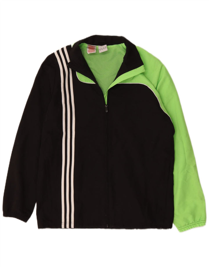 Adidas Jungen Trainingsanzug Top Jacke 15-16 Jahre Schwarz Colourblock Polyester