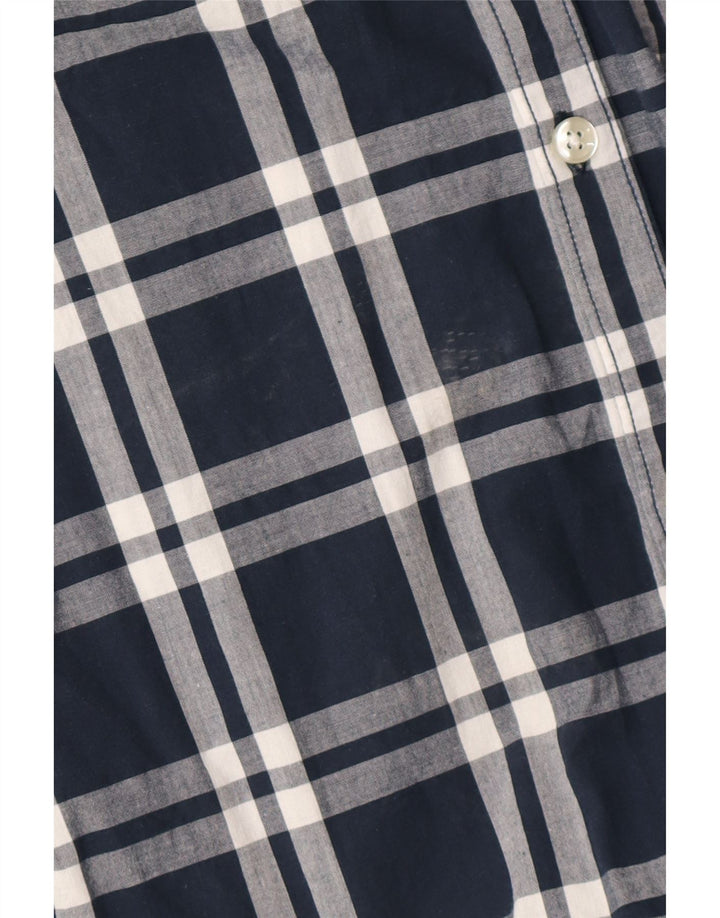 Jack & Jones Herren-Kurzarmhemd aus mittelblauer, karierter Baumwolle