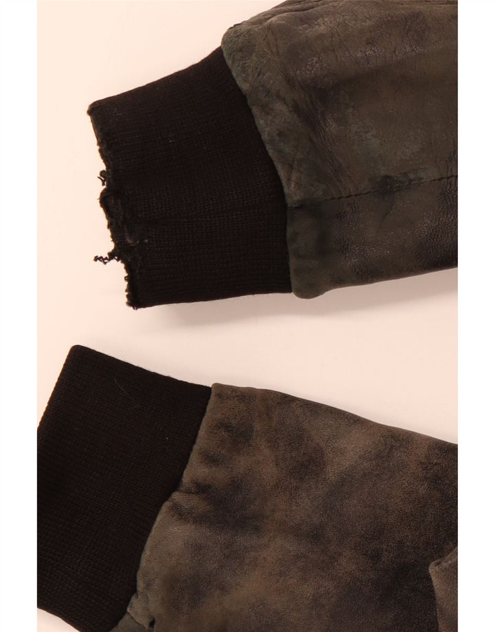 VINTAGE Herren Lederjacke UK 38 Medium Schwarz