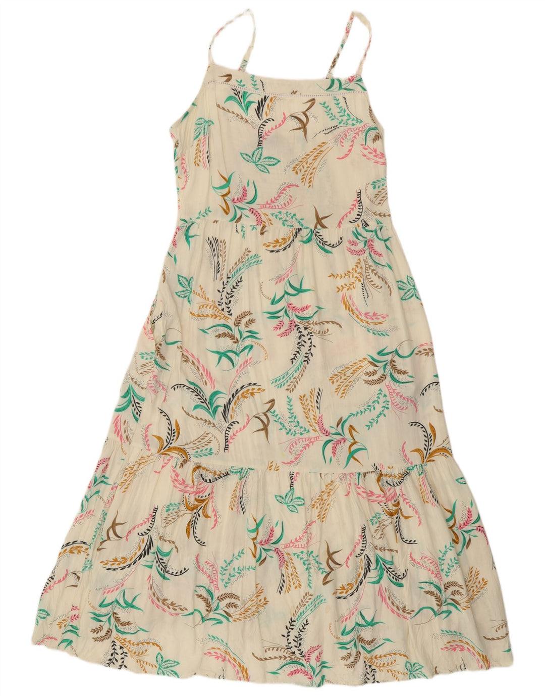 Marks & Spencer Damen-Sommerkleid, UK 42, mittelgroß, gebrochenes Weiß, Viskose mit Blumenmuster