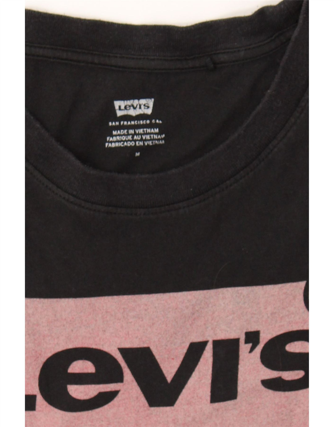 LEVI'S Womens Graphic Vest Top UK 14 Medium Black Vintage Levi's and Second-Hand Levi's from Messina Hembry 